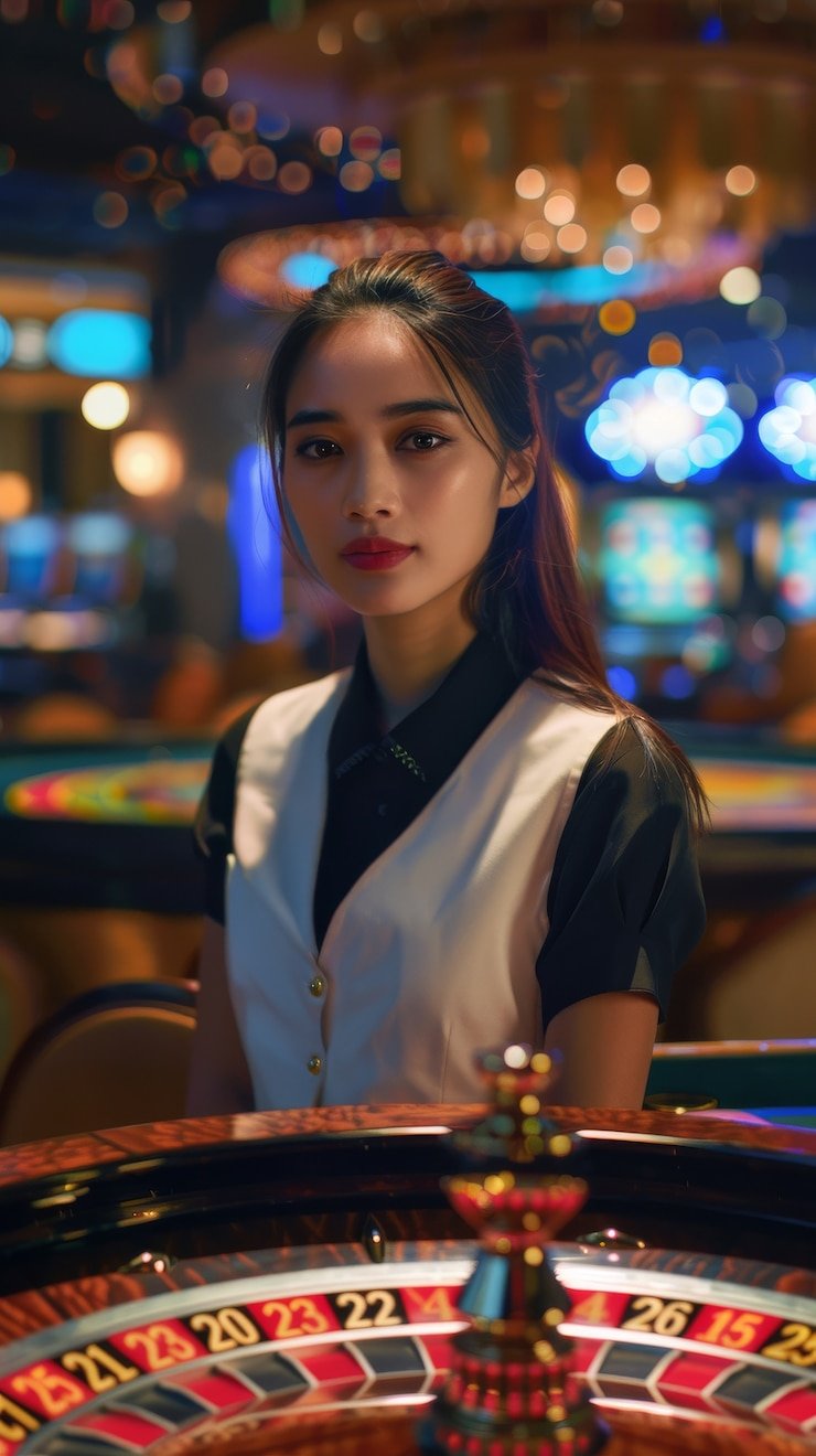 Live dealer dealing cards at blackjack table on republic 365 mobile app